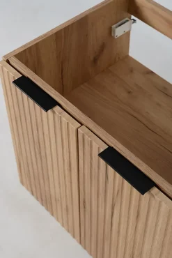 3xE Living Meuble de salle de bain, Chêne Craft + poignée noire, 40 x 57 x 46 cm* Lave-Mains