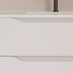 Cosyneo Meuble de salle de bain 120cm avec vasque à gauche - sans miroir - 2 tiroirs et 1 placard - blanc - ZARZA