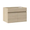 AICA Sanitaire Meuble de salle de bain 60cm à double porte, suspendu, Chêne