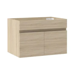 AICA Sanitaire Meuble de salle de bain 60cm à double porte, suspendu, Chêne