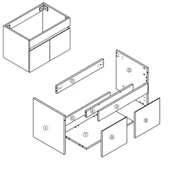 AICA Sanitaire Meuble de salle de bain 60cm à double porte, suspendu, Chêne