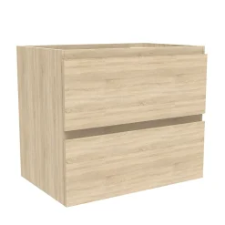 AICA Sanitaire Meuble de salle de bain chêne 60cm, suspendu avec 2 tiroirs