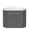 AICA Sanitaire Meuble de Salle de Bain d'Angle Gain de Place, Lave Main, anthracite, 40x40 cm* Meuble Vasque