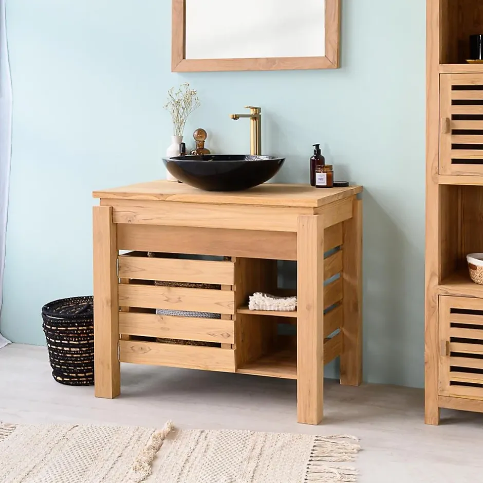 Wanda Collection Meuble de salle de bain en teck Zen 85cm