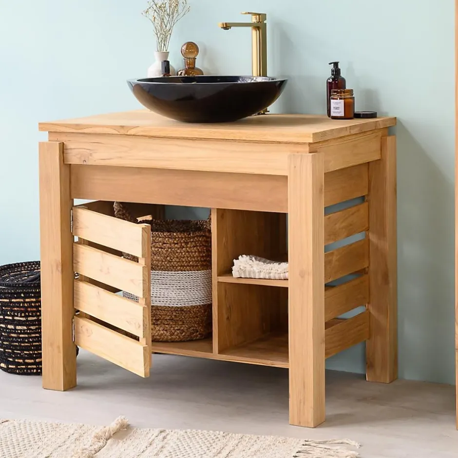 Wanda Collection Meuble de salle de bain en teck Zen 85cm