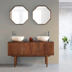 Bois Dessus Bois Dessous Meuble de salle de bain en mindi massif 135 cm* Meuble Sous-Vasque