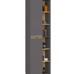 3xE Living Meuble de salle de bain, gris graphite/chêne artisanal, 50 x 170 x 30 cm