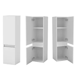 AICA Sanitaire Meuble de salle de bain mural, 30x30x110 cm, colonne blanche,* Armoire De Salle De Bains|Meuble De Salle De Bains Faible Profondeur