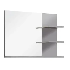 Chb Collection Meuble de salle de bain. Miroir avec tablettes, LED non inclu mélaminé gris ciment. L H P : 72 57 20 cm.