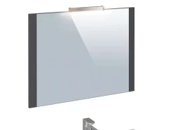 T-Bath Meuble de salle de bain NELI 2 tiroirs 80 cm anthracite Inclus lavabo, miroir et applique LED* Ensemble Meuble De Salle De Bains