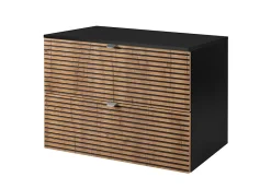 3xE Living Meuble de salle de bain, Noir Mat, 80 x 57 x 46 cm