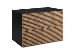 3xE Living Meuble de salle de bain, Noir Mat, 80 x 57 x 46 cm