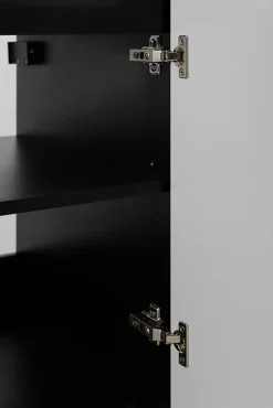 3xE Living Meuble de salle de bain, Noir + poignée noire, 40 x 57 x 46 cm