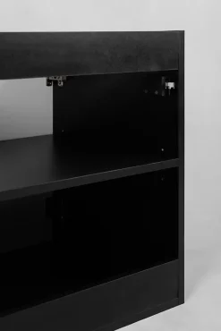 3xE Living Meuble de salle de bain, Noir + poignée dorée, 40 x 57 x 46 cm* Lave-Mains