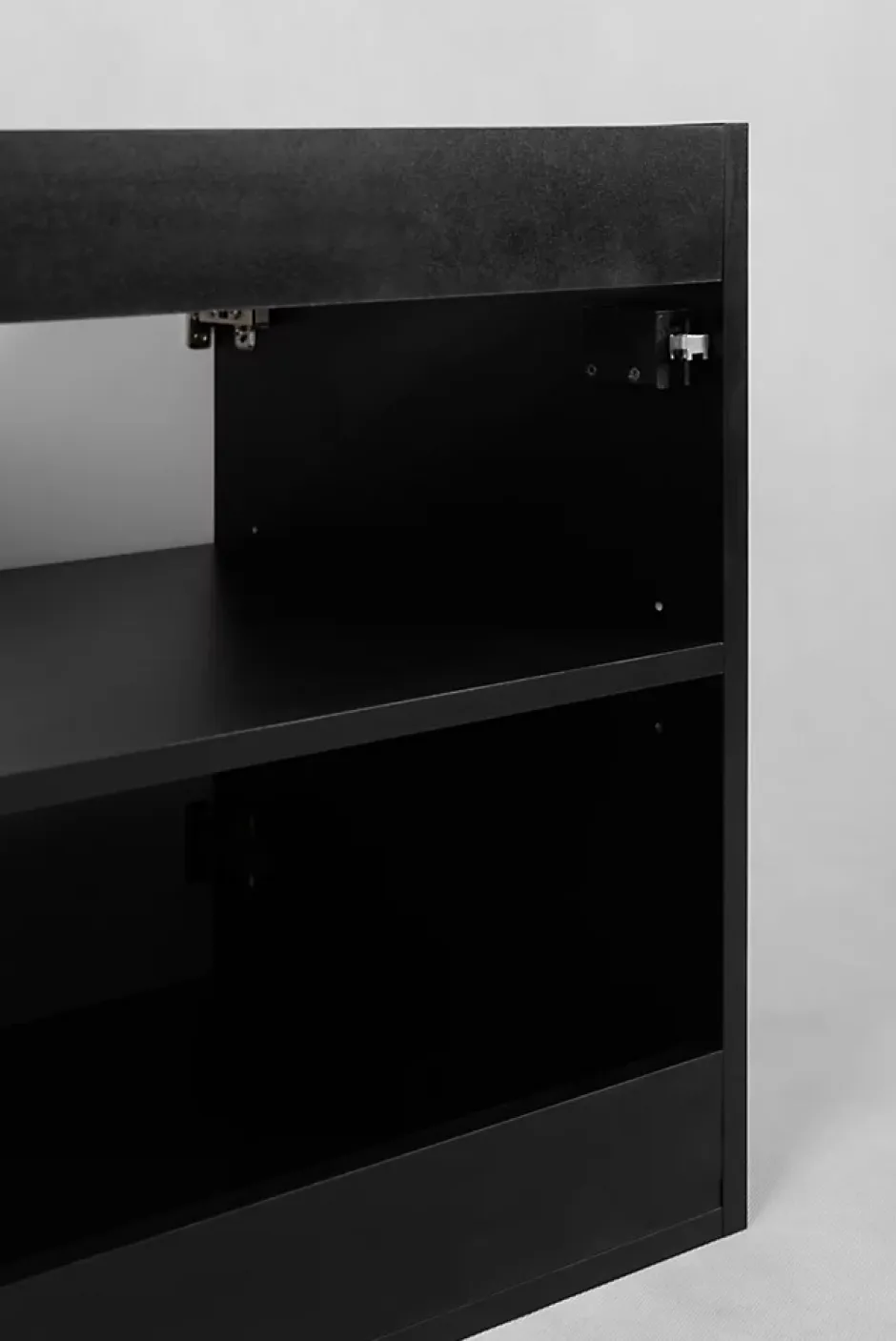 3xE Living Meuble de salle de bain, Noir + poignée dorée, 40 x 57 x 46 cm* Lave-Mains