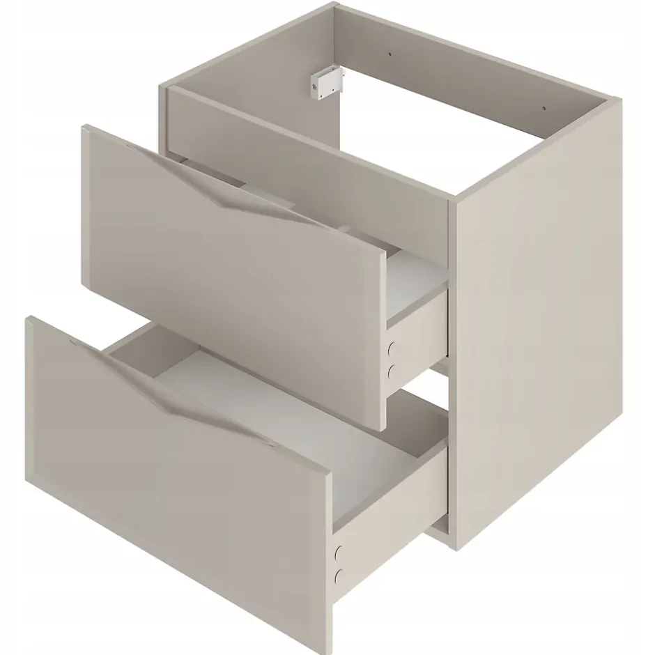 Furnidea Meuble de salle de bain sous vasque suspendu DELCA cachemire 60 cm