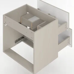 Furnidea Meuble de salle de bain sous vasque suspendu DELCA cachemire 60 cm