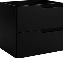 Furnidea Meuble de salle de bain suspendu sous vasque MODERN noir 60 cm* Meuble Sous Lavabo
