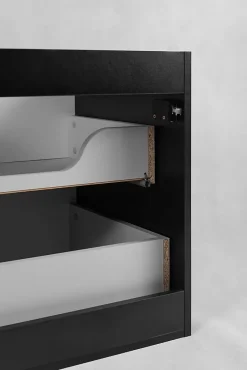 Furnidea Meuble de salle de bain suspendu sous vasque MODERN noir 60 cm* Meuble Sous Lavabo