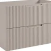 Furnidea Meuble de salle de bain suspendu sous vasque VENA cachemire 80 cm* Meuble Sous Lavabo