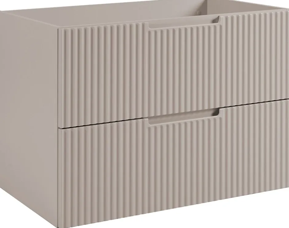 Furnidea Meuble de salle de bain suspendu sous vasque VENA cachemire 80 cm* Meuble Sous Lavabo