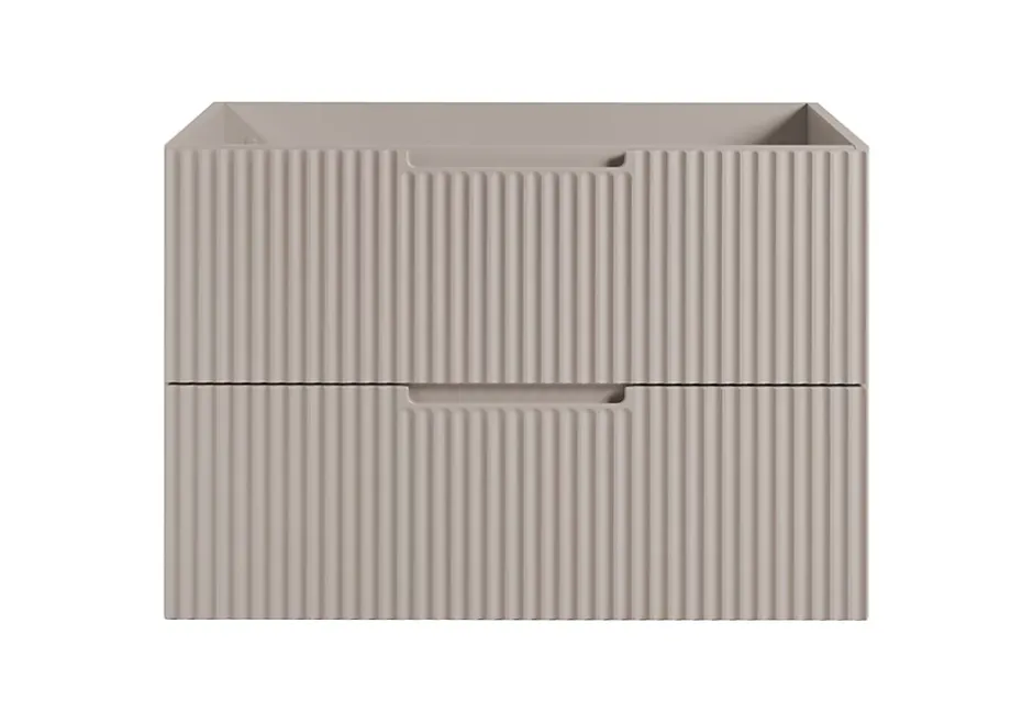 Furnidea Meuble de salle de bain suspendu sous vasque VENA cachemire 80 cm* Meuble Sous Lavabo