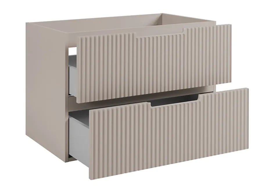Furnidea Meuble de salle de bain suspendu sous vasque VENA cachemire 80 cm* Meuble Sous Lavabo
