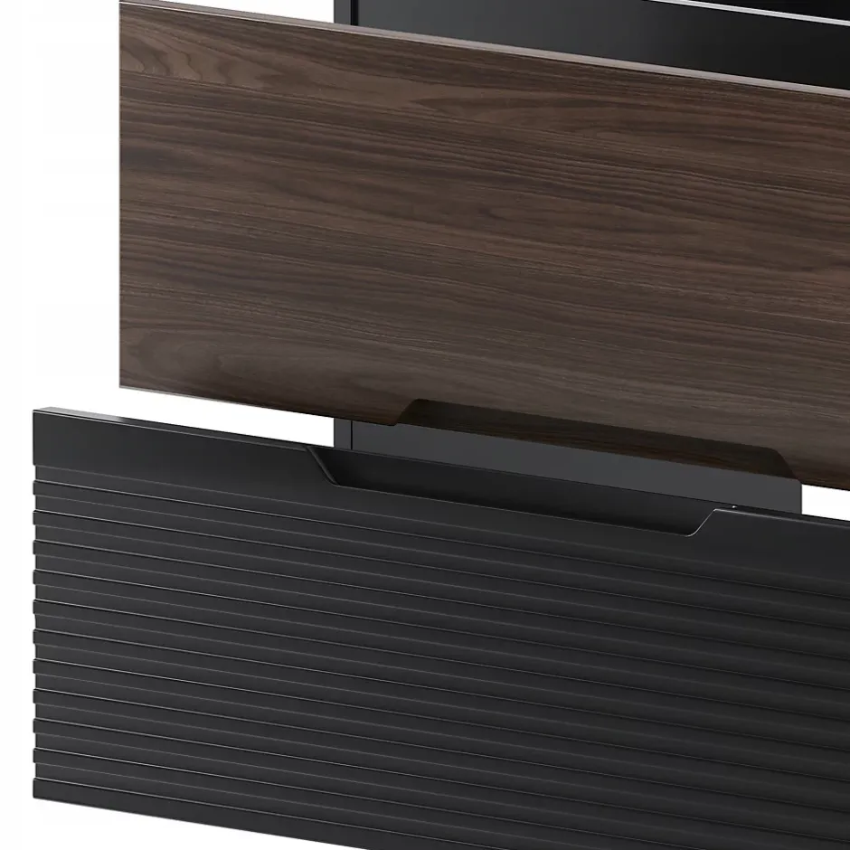 Furnidea Meuble de salle de bain sous vasque suspendu AVELLA noyer et noir 60 cm* Meuble Sous Lavabo