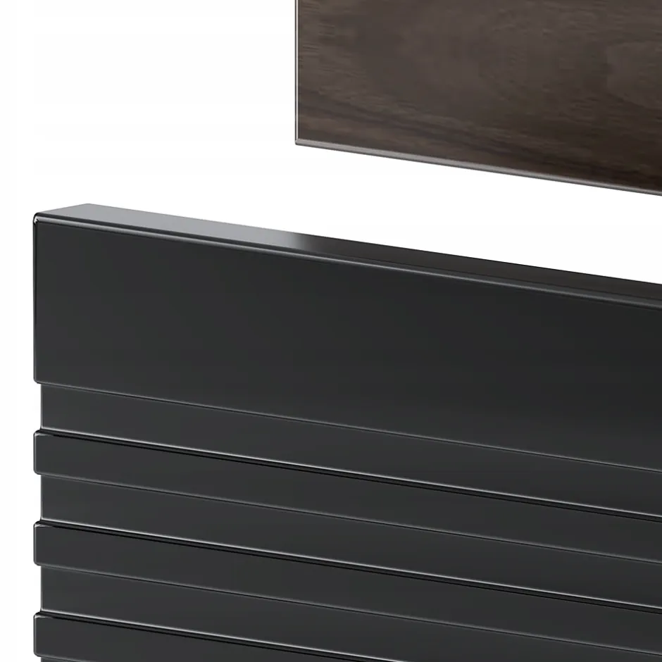 Furnidea Meuble de salle de bain sous vasque suspendu AVELLA noyer et noir 60 cm* Meuble Sous Lavabo