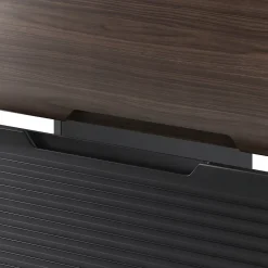 Furnidea Meuble de salle de bain sous vasque suspendu AVELLA noyer et noir 60 cm* Meuble Sous Lavabo