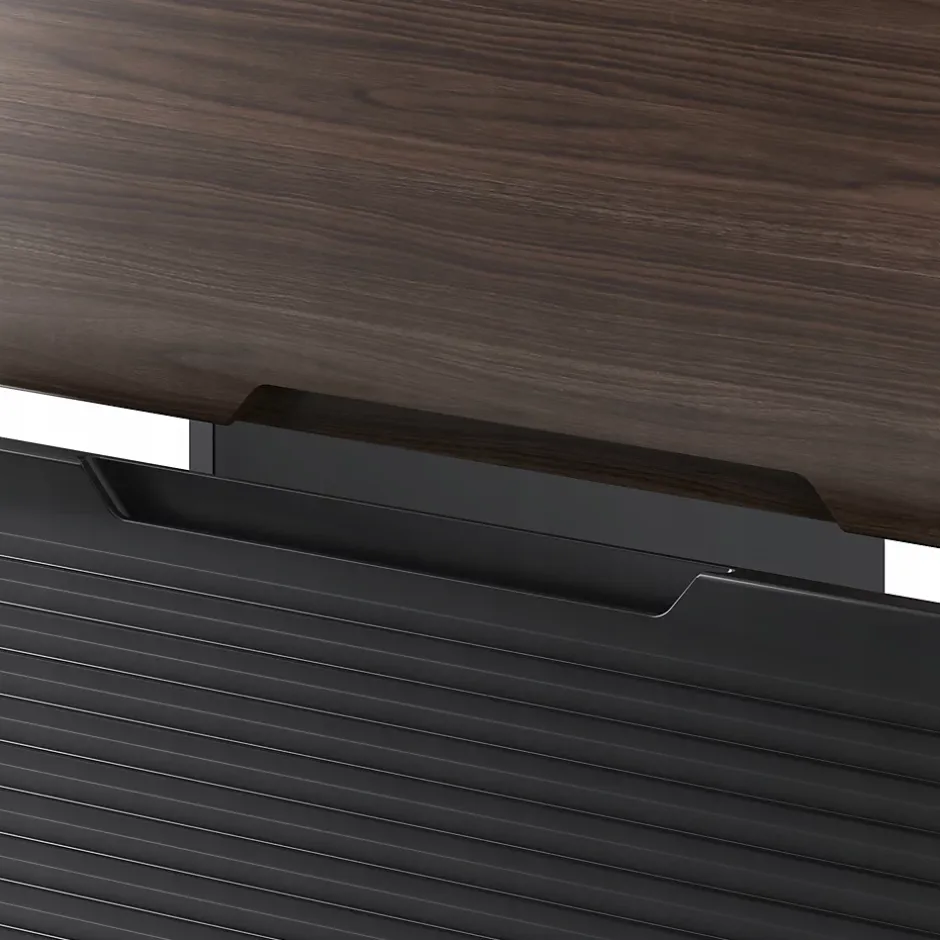 Furnidea Meuble de salle de bain sous vasque suspendu AVELLA noyer et noir 60 cm* Meuble Sous Lavabo