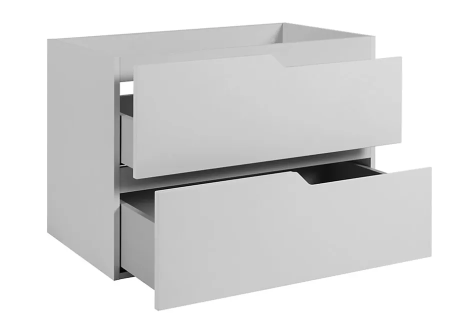 Furnidea Meuble de salle de bain suspendu sous vasque MODERN blanc 80 cm* Meuble Sous Lavabo