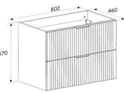 Furnidea Meuble de salle de bain suspendu sous lavabo ADEL CACHEMIRE 80 cm