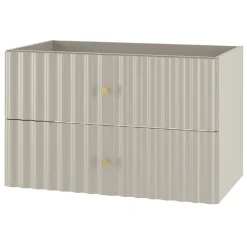 Furnidea Meuble de salle de bain sous vasque suspendu AQUA cachemire 80 cm façades rainurées