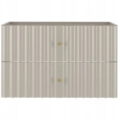 Furnidea Meuble de salle de bain sous vasque suspendu AQUA cachemire 80 cm façades rainurées