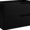 Furnidea Meuble de salle de bain suspendu sous vasque MODERN noir 80 cm