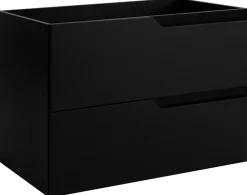 Furnidea Meuble de salle de bain suspendu sous vasque MODERN noir 80 cm