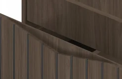 Furnidea Meuble de salle de bain sous vasque suspendu STELLA coloris noyer 80 cm façades rainurées* Meuble Sous Lavabo