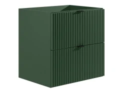Vente-unique Meuble de salle de bain suspendu strié avec vasque à encastrer - Vert mat - 60 cm - ZEVINI* Meuble Vasque