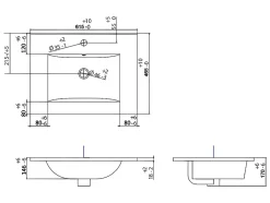 Vente-unique Meuble de salle de bain suspendu strié avec vasque à encastrer - Vert mat - 60 cm - ZEVINI* Meuble Vasque