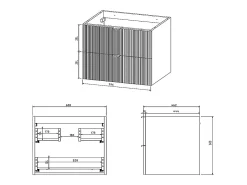 Vente-unique Meuble de salle de bain suspendu strié avec vasque à encastrer - Vert mat - 60 cm - ZEVINI* Meuble Vasque