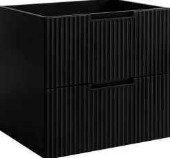 Furnidea Meuble de salle de bain suspendu sous vasque VENA noir 60 cm