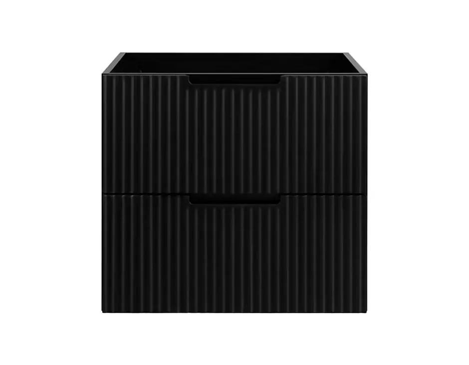 Furnidea Meuble de salle de bain suspendu sous vasque VENA noir 60 cm
