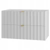 Furnidea Meuble de salle de bain sous vasque suspendu ARCOS blanc 80 cm façades rainurées