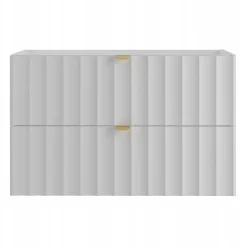 Furnidea Meuble de salle de bain sous vasque suspendu ARCOS blanc 80 cm façades rainurées