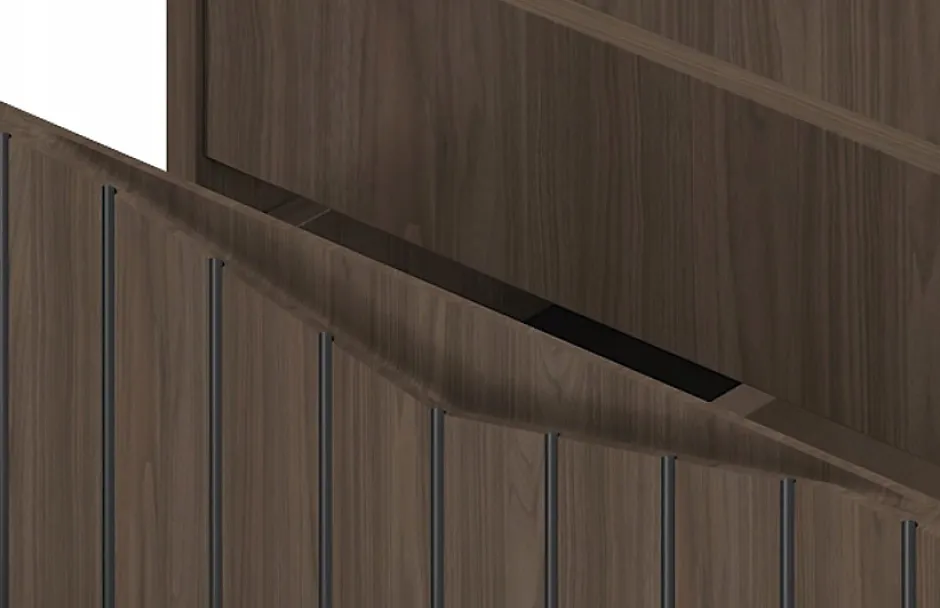 Furnidea Meuble de salle de bain sous vasque suspendu STELLA coloris noyer 60 cm façades rainurées* Meuble Sous Lavabo