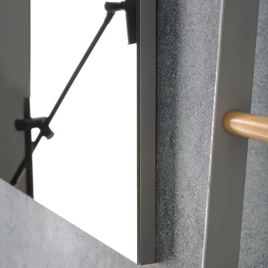Kiamami Valentina Meuble De Salle De Bain Suspendu Lotto 80Cm Chêne Gris Avec Façade Blanche Et Lavabo Au-Dessus
