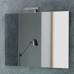 Kiamami Valentina Meuble De Salle De Bain Suspendu Lotto 80Cm Chêne Gris Avec Façade Blanche Et Lavabo Au-Dessus