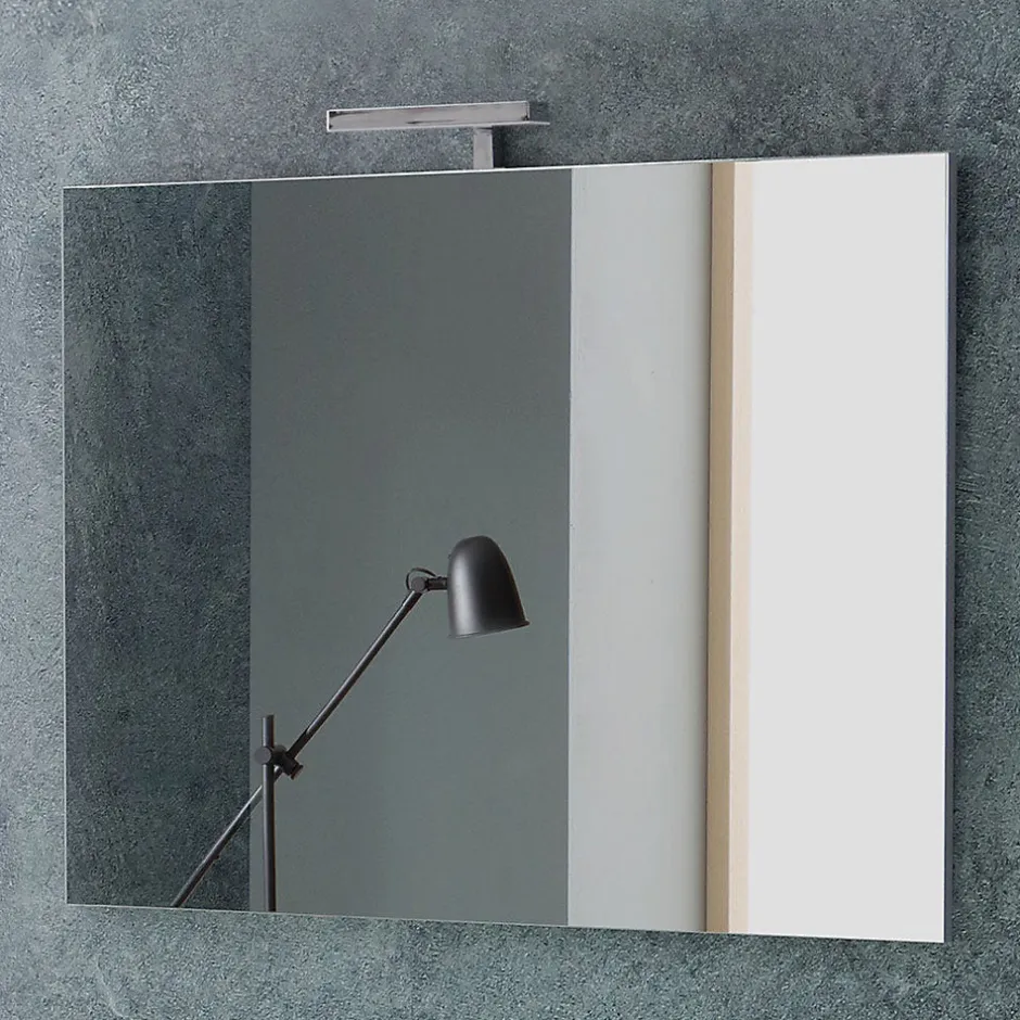 Kiamami Valentina Meuble De Salle De Bain Suspendu Lotto 80Cm Chêne Gris Avec Façade Blanche Et Lavabo Au-Dessus