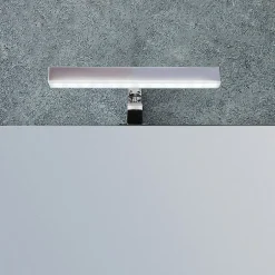 Kiamami Valentina Meuble De Salle De Bain Suspendu Lotto 80Cm Chêne Gris Avec Façade Blanche Et Lavabo Au-Dessus
